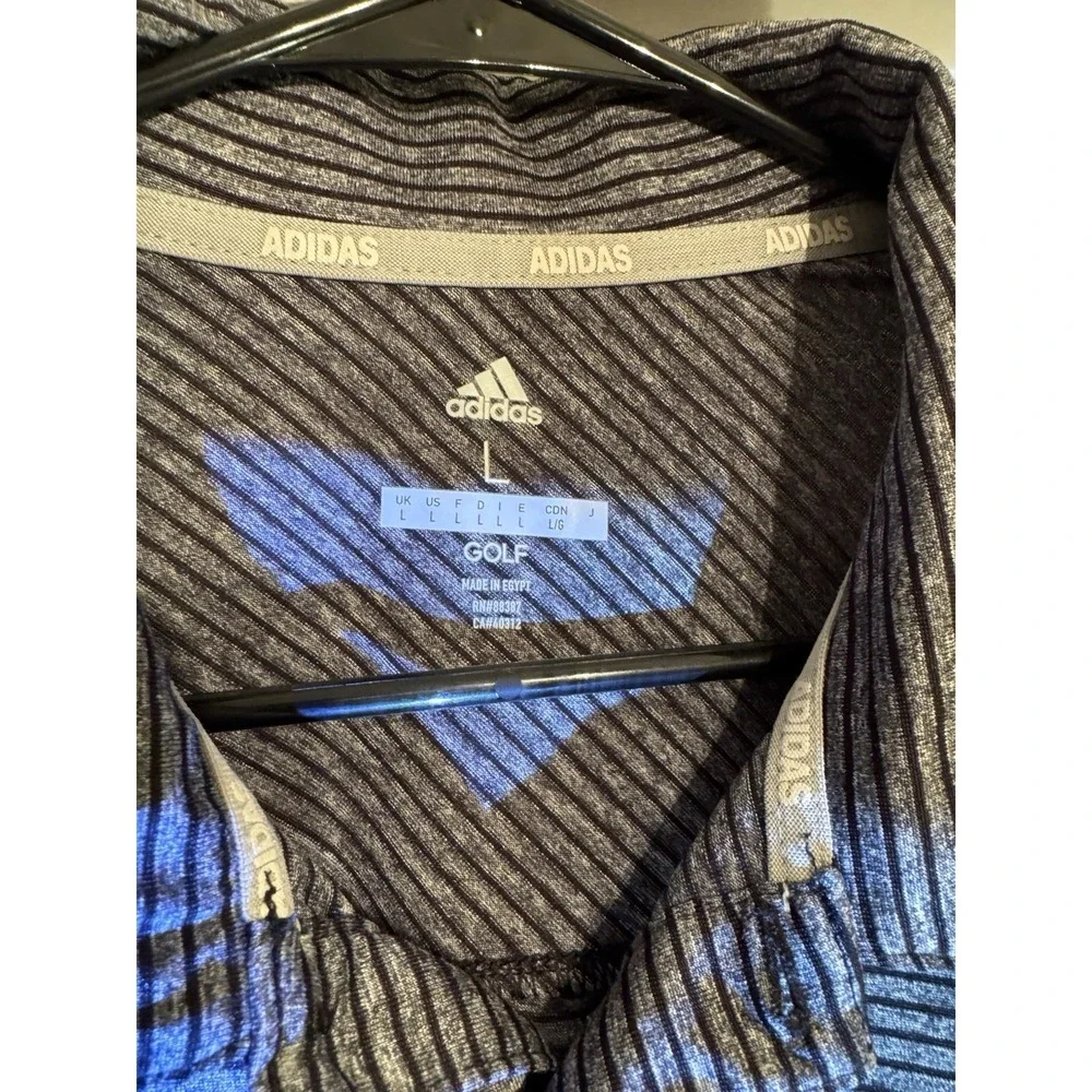 Adidas Polo Shirt Mens Large Gray Performance Golf